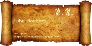 Muhr Norbert névjegykártya